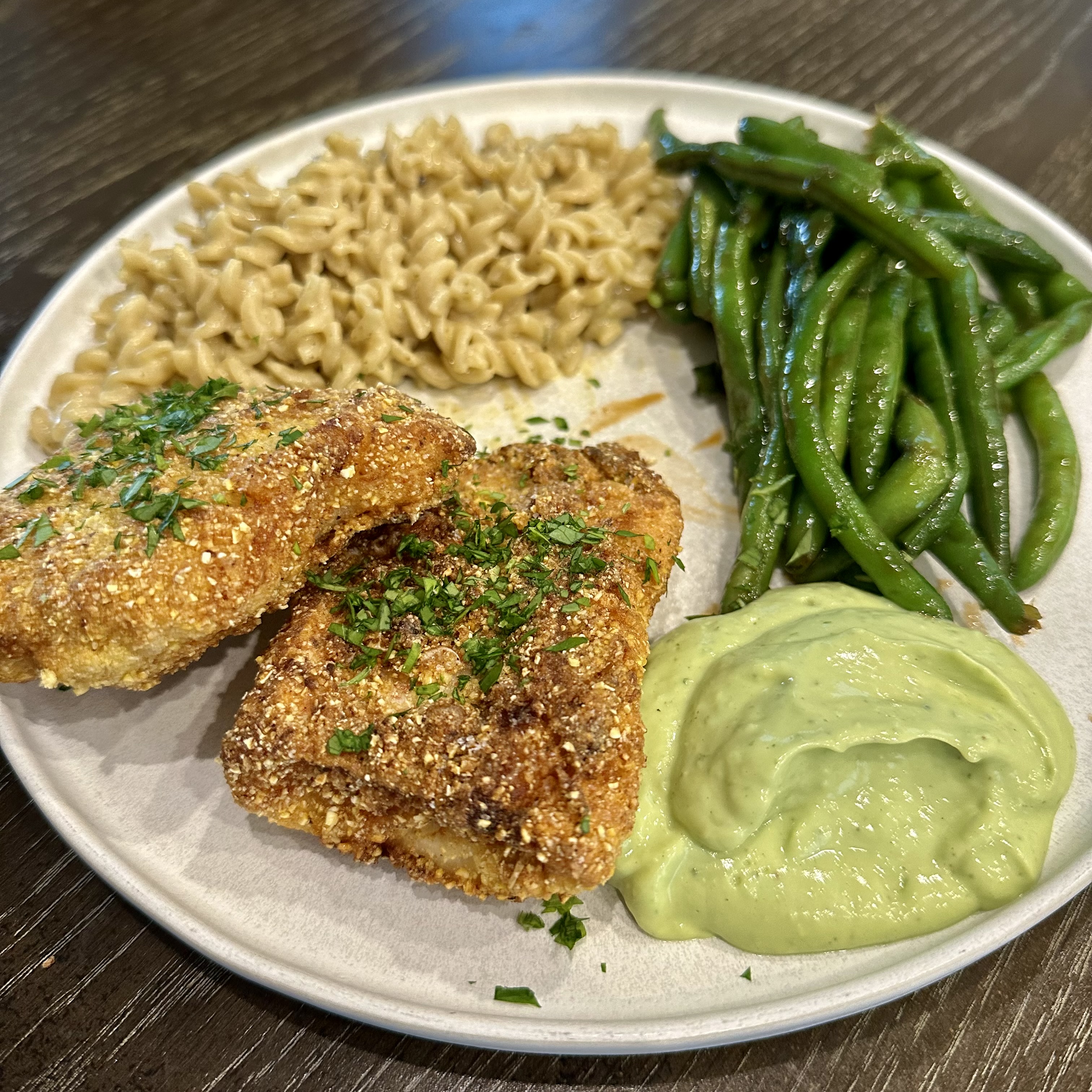 What I cooked May 18 - May 22. Cornmeal and polenta crusted snapper
