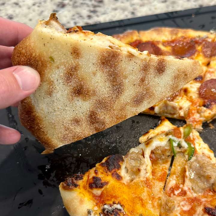 Undercarriage of pizza