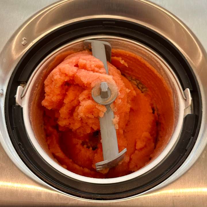 Watermelon lime sorbet in Cuisinart ICE-100